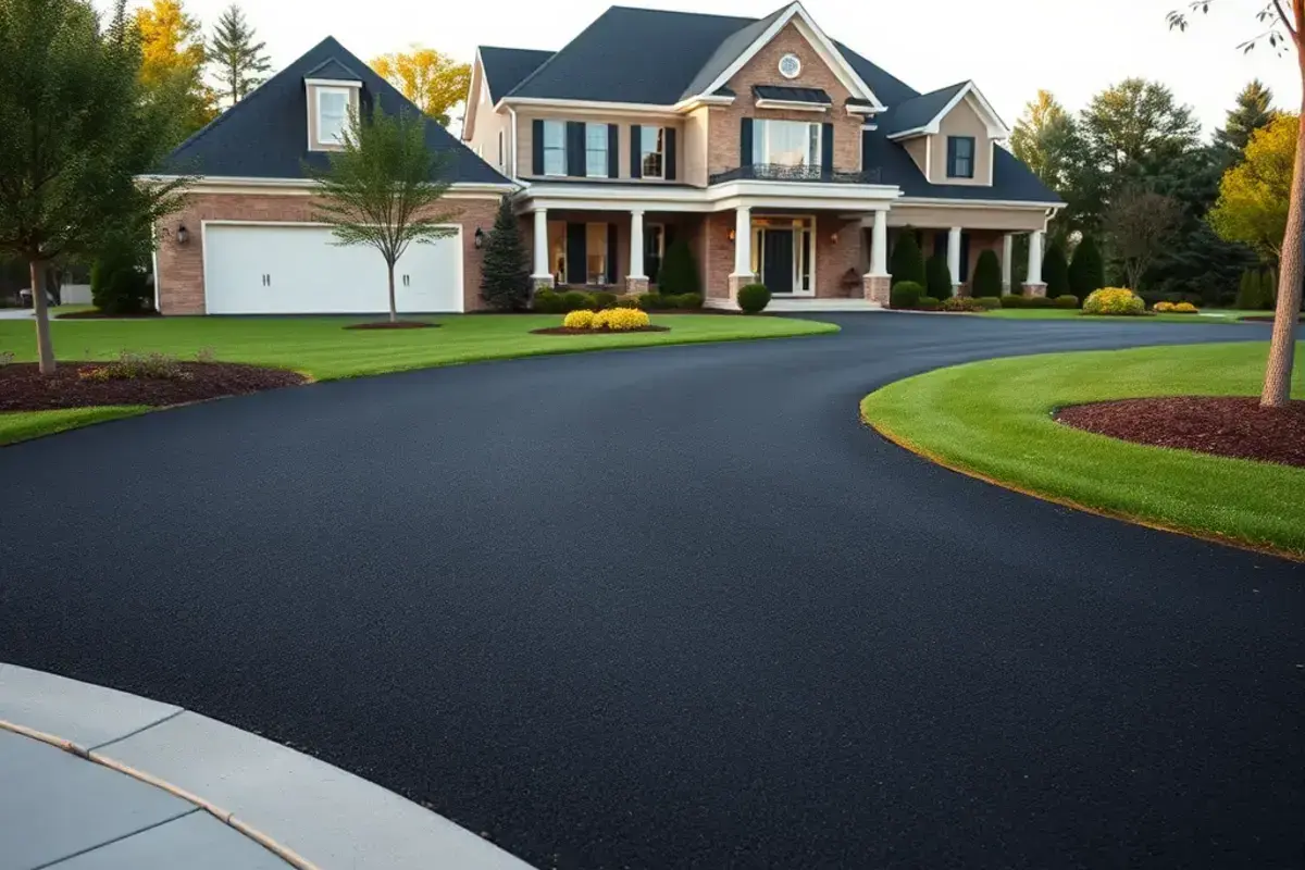 Professional asphalt paving project