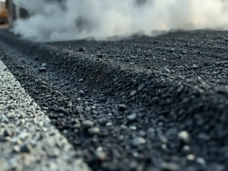 New asphalt driveway installation